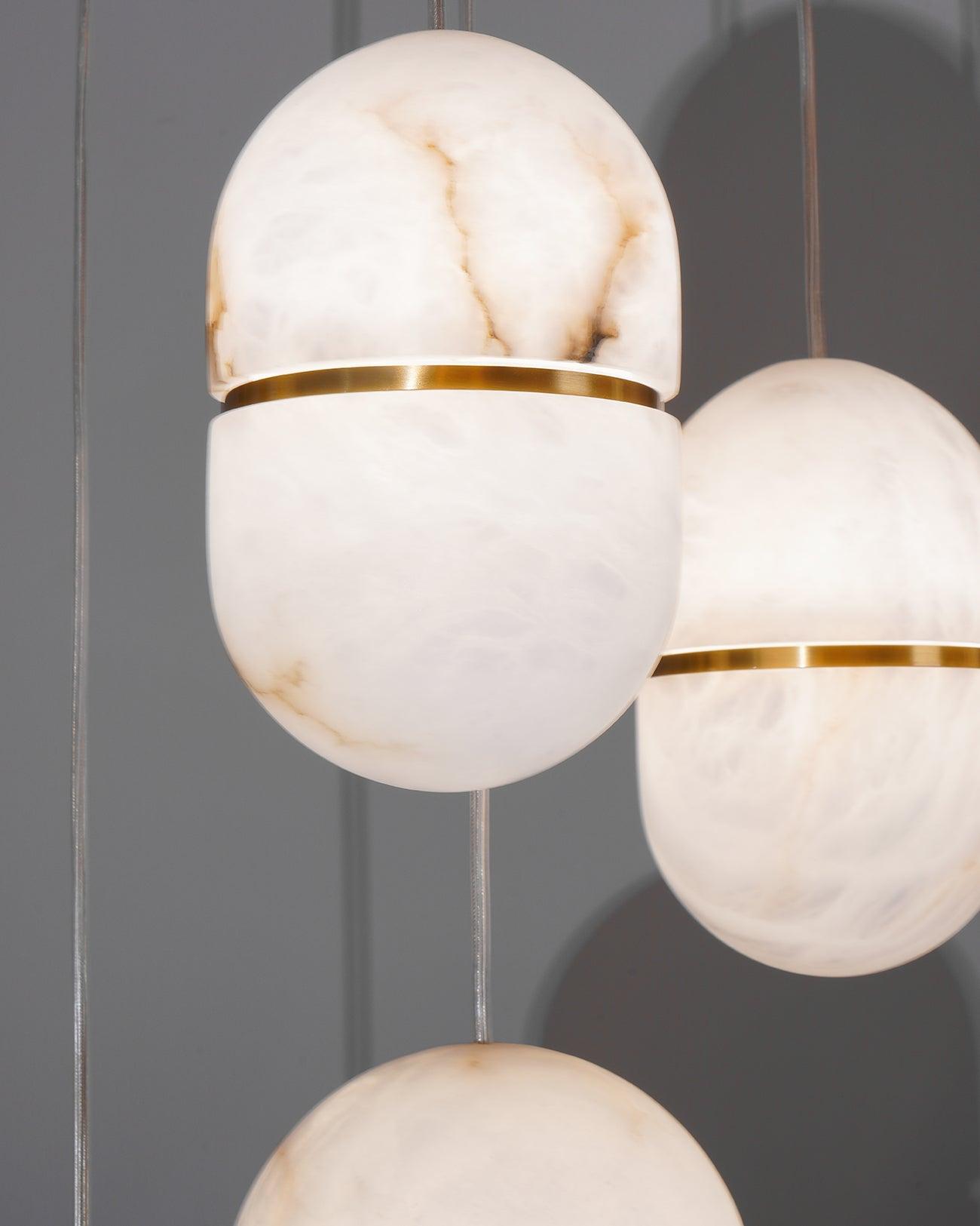 Strata Alabaster Pendant Light Capsule-shaped - Blowlighting