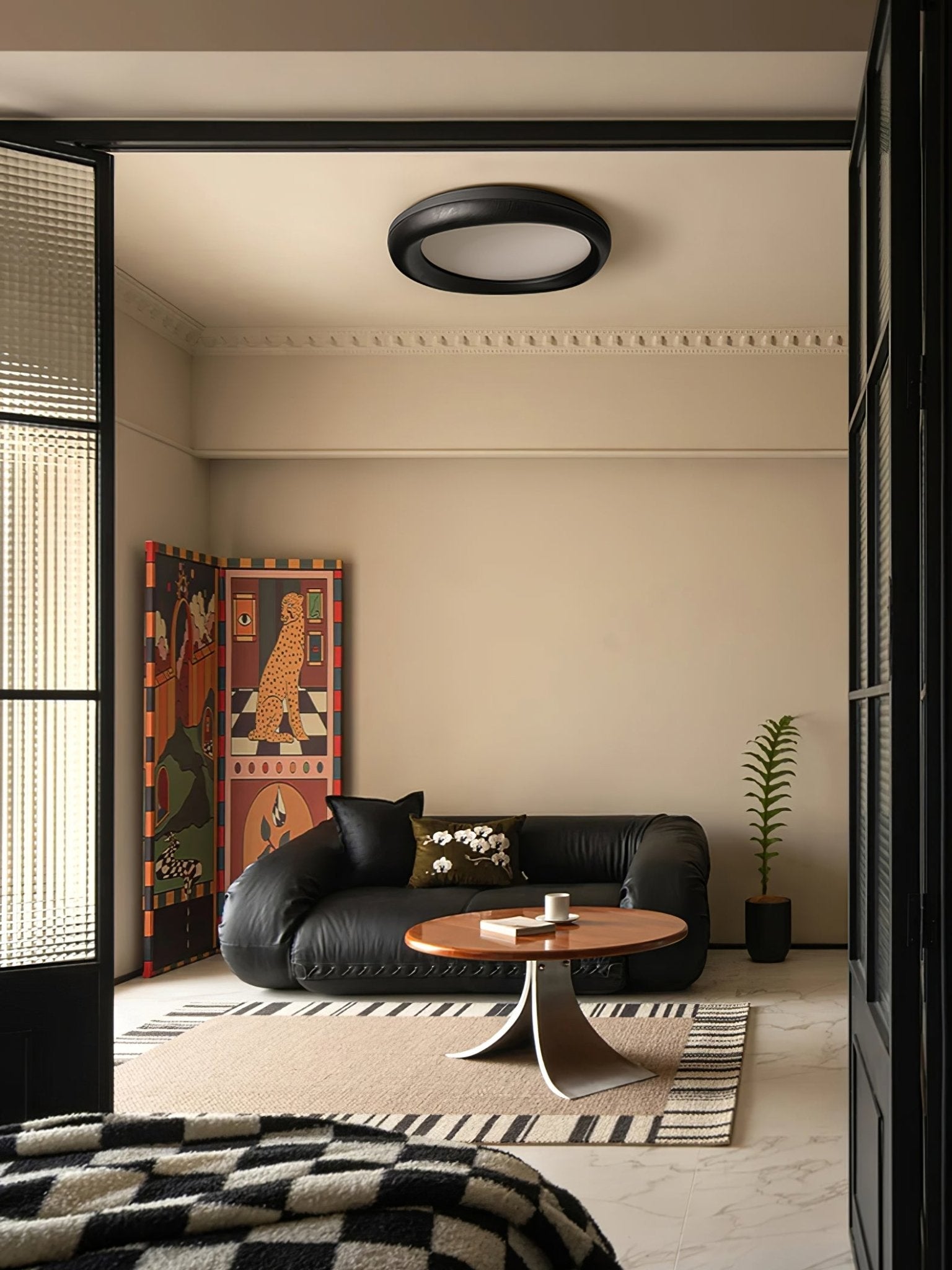 Eurtheara Organic Wood Glass Ceiling Light - Blowlighting