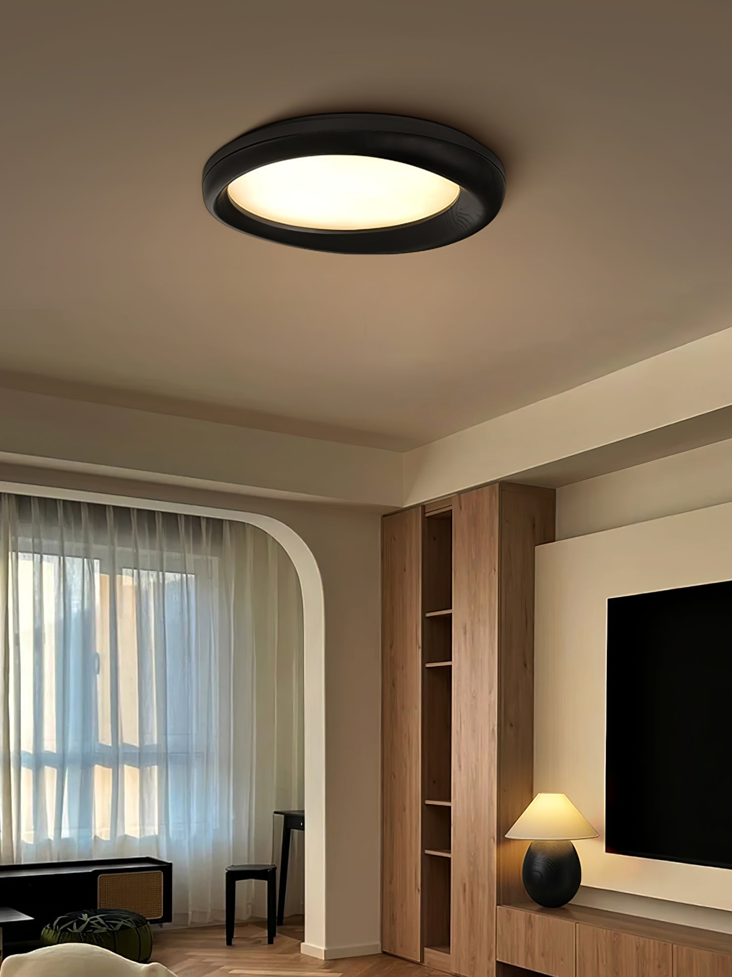 Eurtheara Organic Wood Glass Ceiling Light - Blowlighting