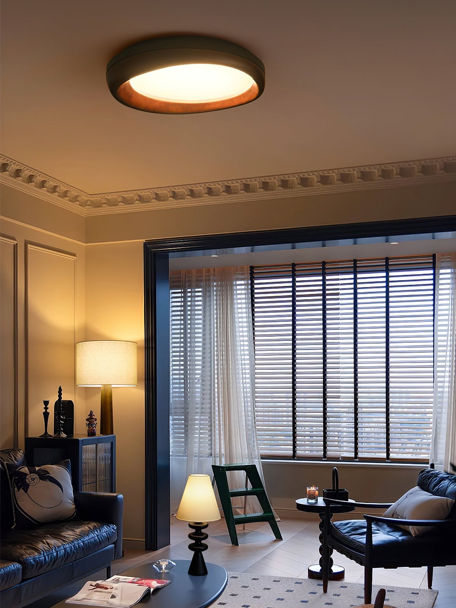 Eurtheara Organic Wood Glass Ceiling Light - Blowlighting