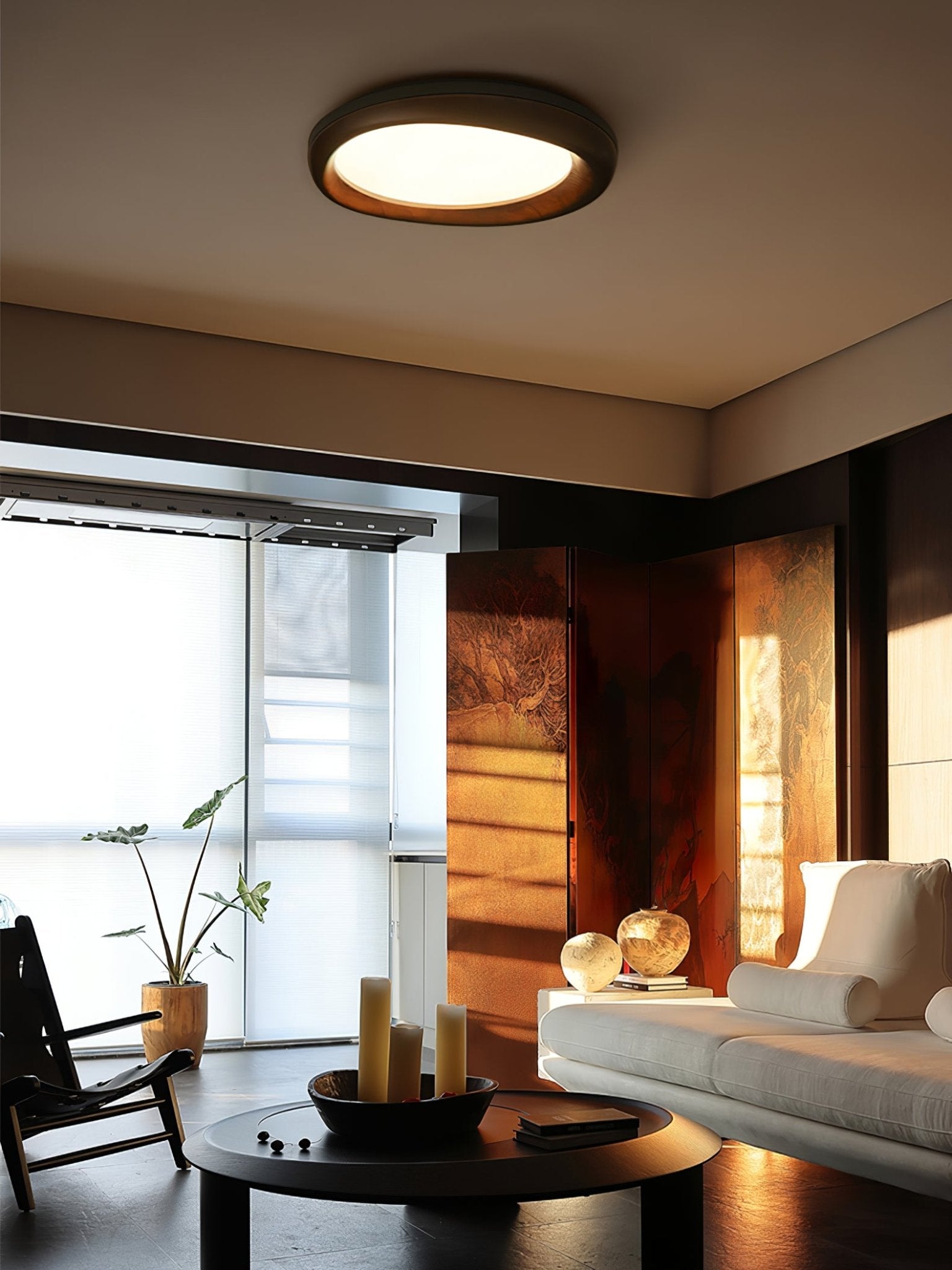 Eurtheara Organic Wood Glass Ceiling Light - Blowlighting