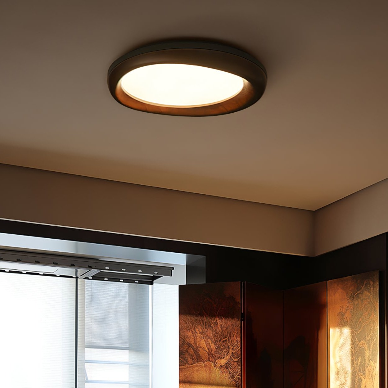Eurtheara Organic Wood Glass Ceiling Light - Blowlighting