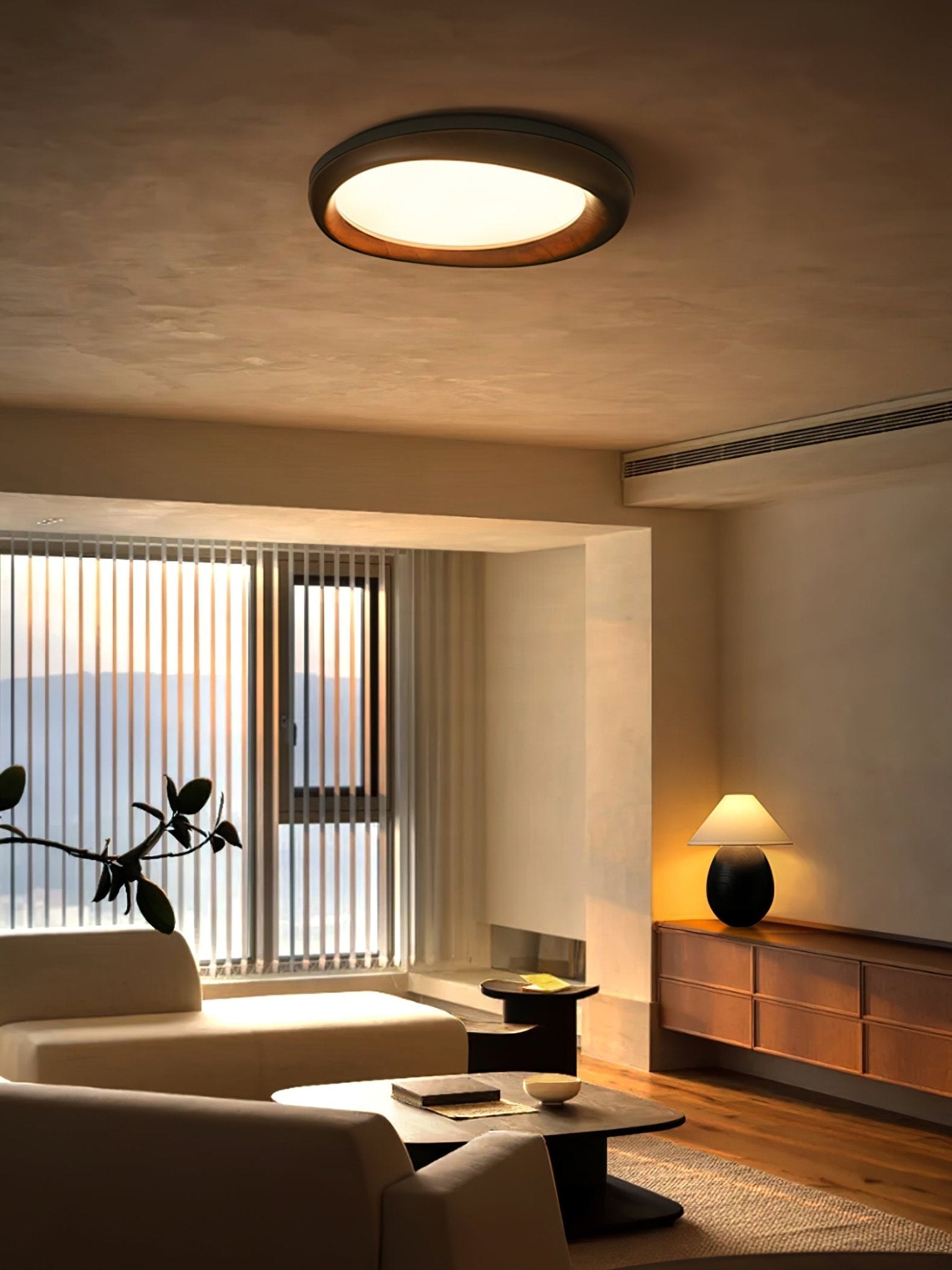 Eurtheara Organic Wood Glass Ceiling Light - Blowlighting