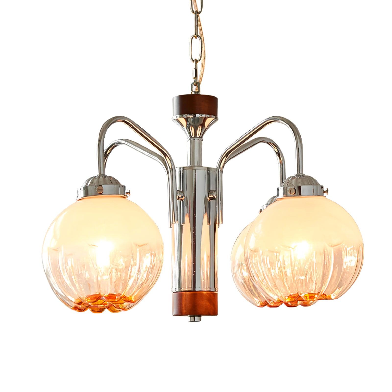 Ulliria Nordic Art Flower Walnut Glass Chandelier - Blowlighting