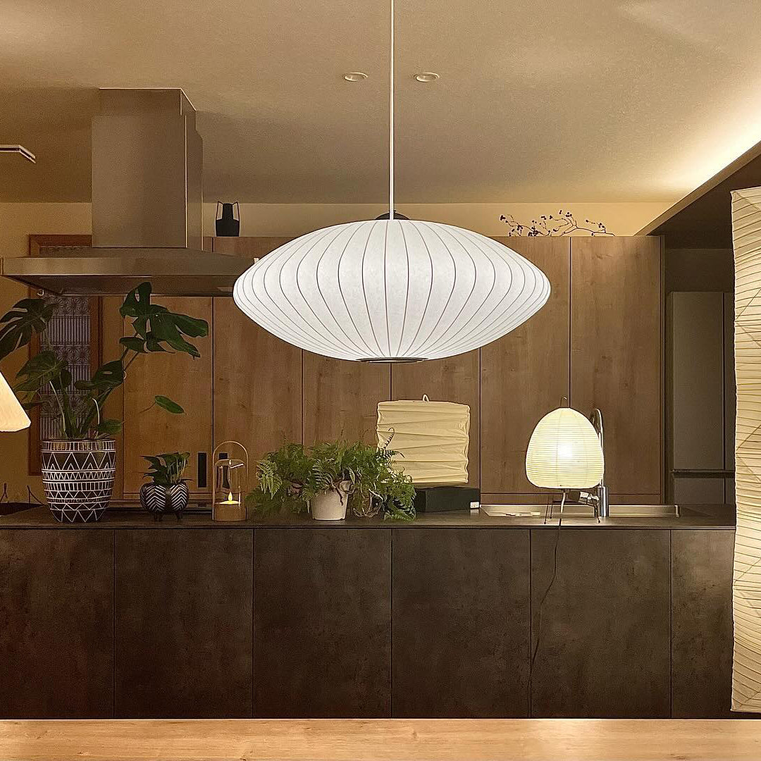 Bubble Mulberry Silk Pendant Lamp - Blowlighting
