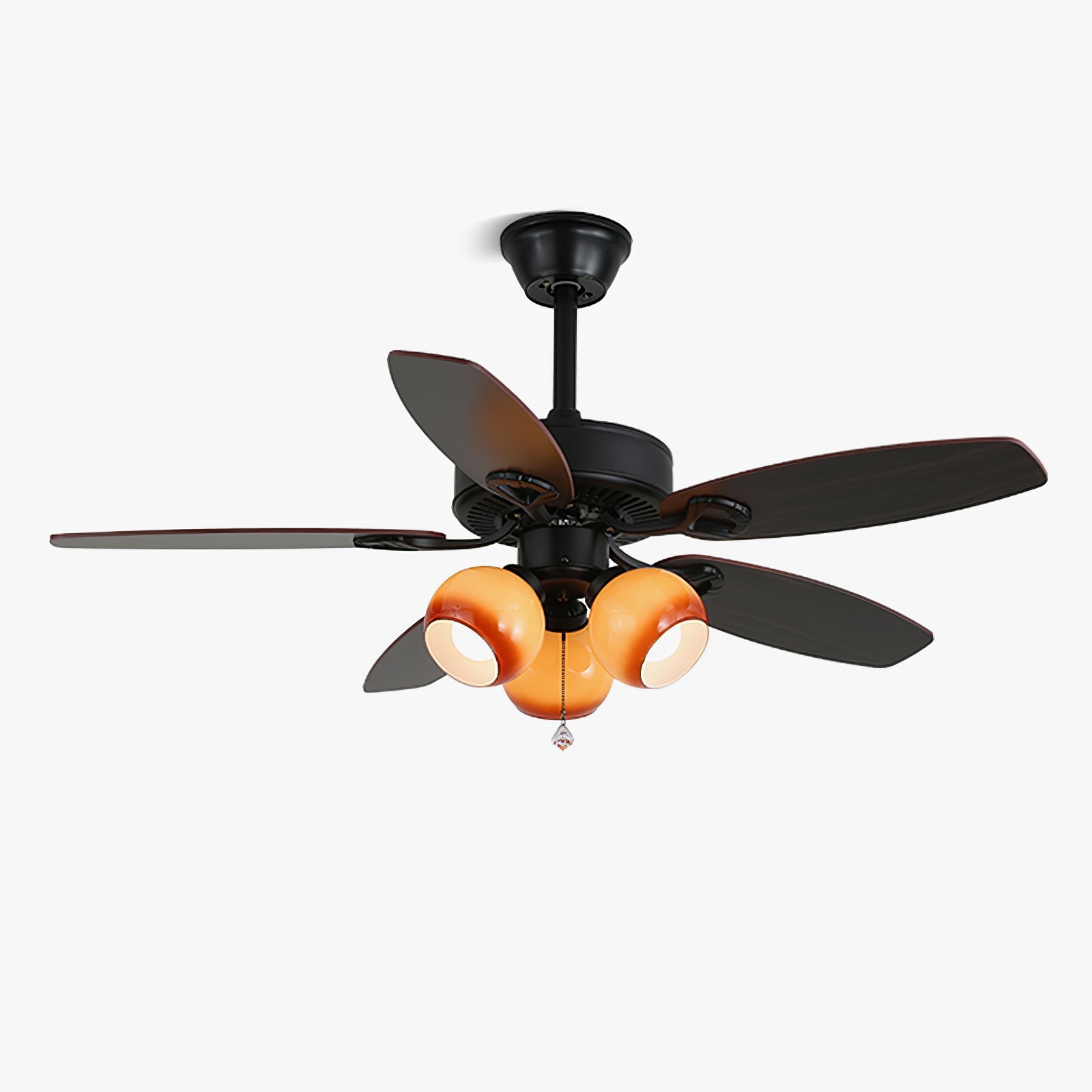 Solara Classic Wood Glass Ceiling Fan Light - Blowlighting