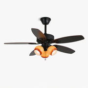 Solara Classic Wood Glass Ceiling Fan Light - Blowlighting