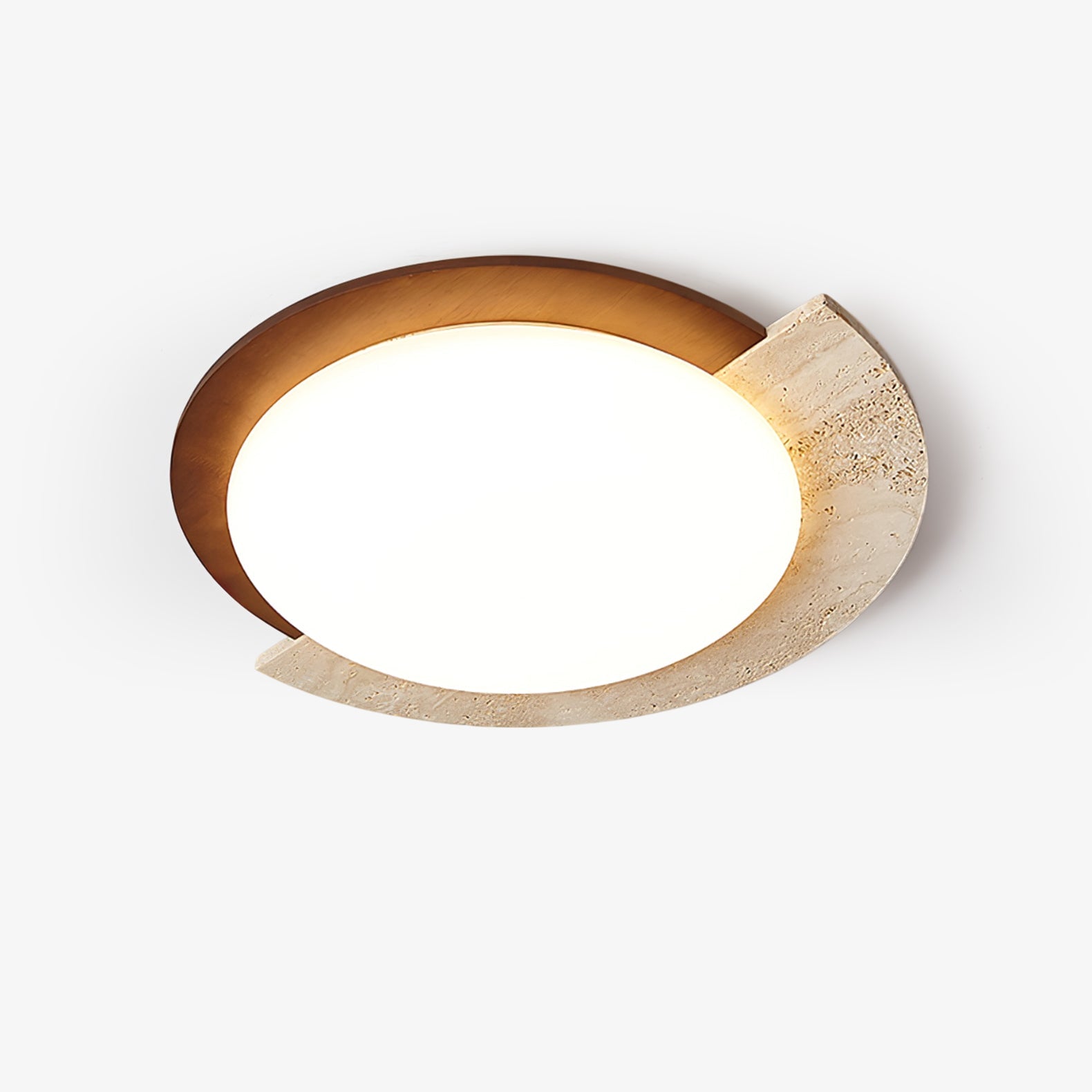 Ivnoran Arc-Rim Travertine Ceiling Light - Blowlighting