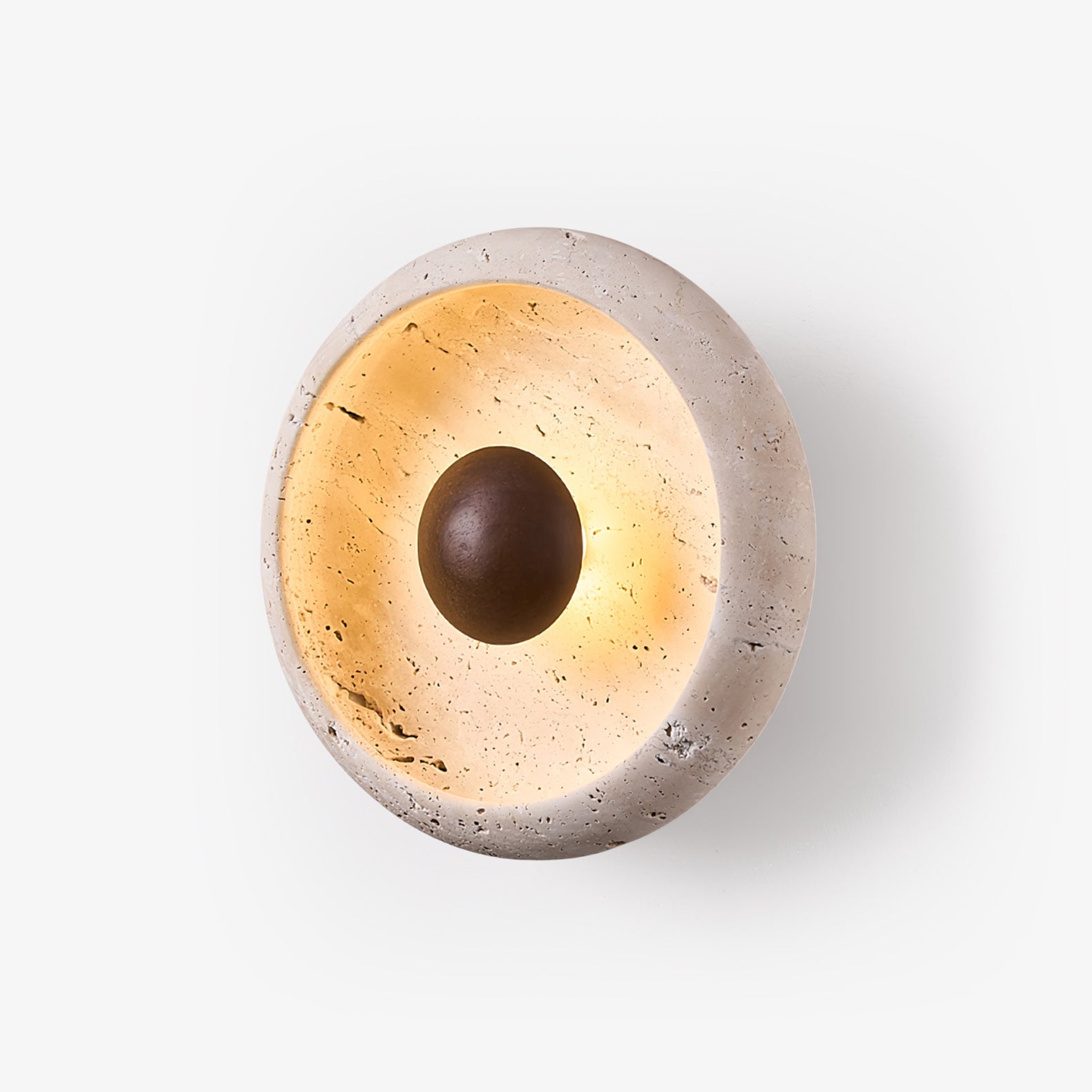 Covynila Orb-Shaped Travertine Wall Light - Blowlighting