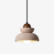 Zophaos Tiered-Bell Travertine Pendant Light - Blowlighting