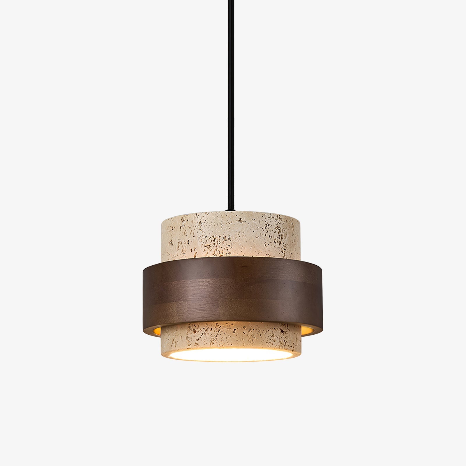 Cumirora Layered Cylinder Travertine Pendant Light - Blowlighting