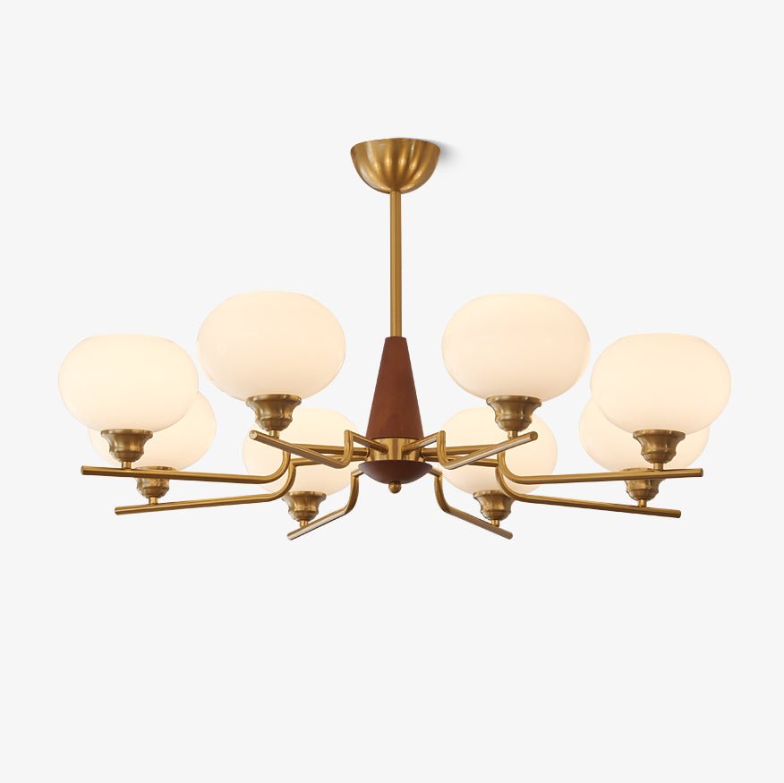 Celeste Sphere Walnut Chandelier - Blowlighting