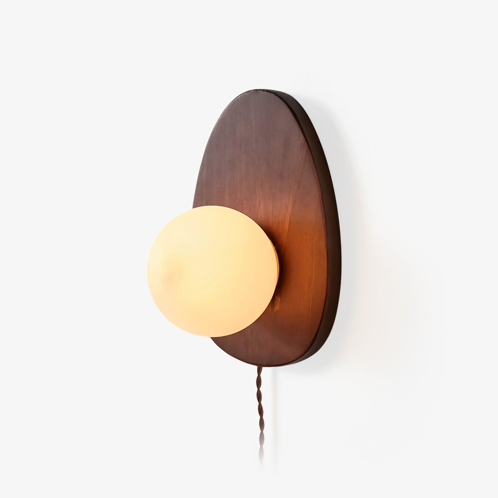 Orba Walnut Plug-in Wall Lamp - Blowlighting