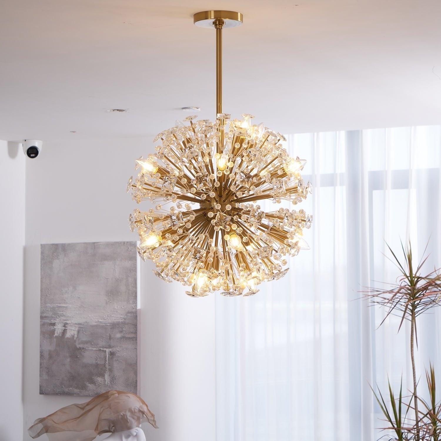Aurora Chandelier Dickinson Gold Crystal Starburst - Blowlighting