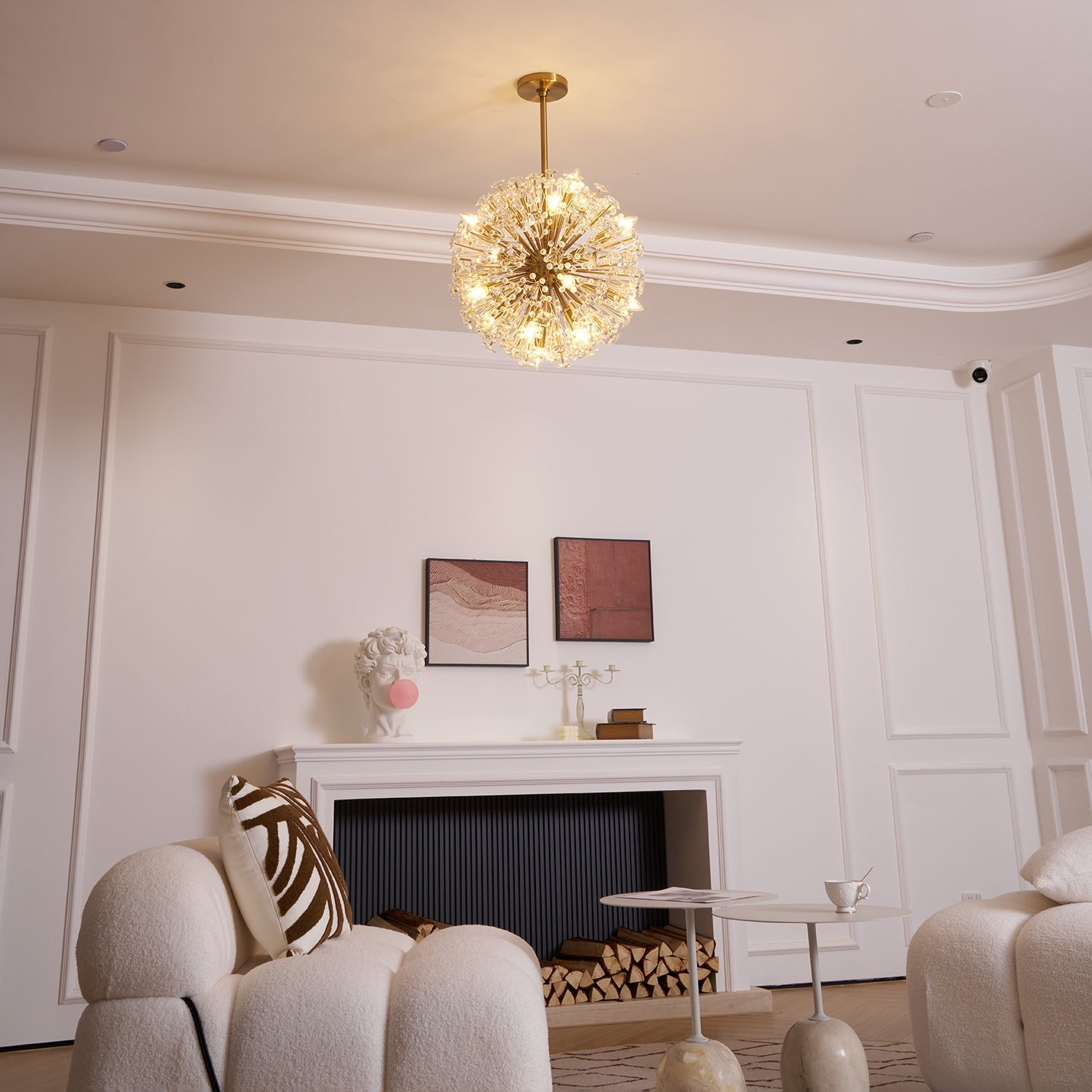 Aurora Chandelier Dickinson Gold Crystal Starburst - Blowlighting