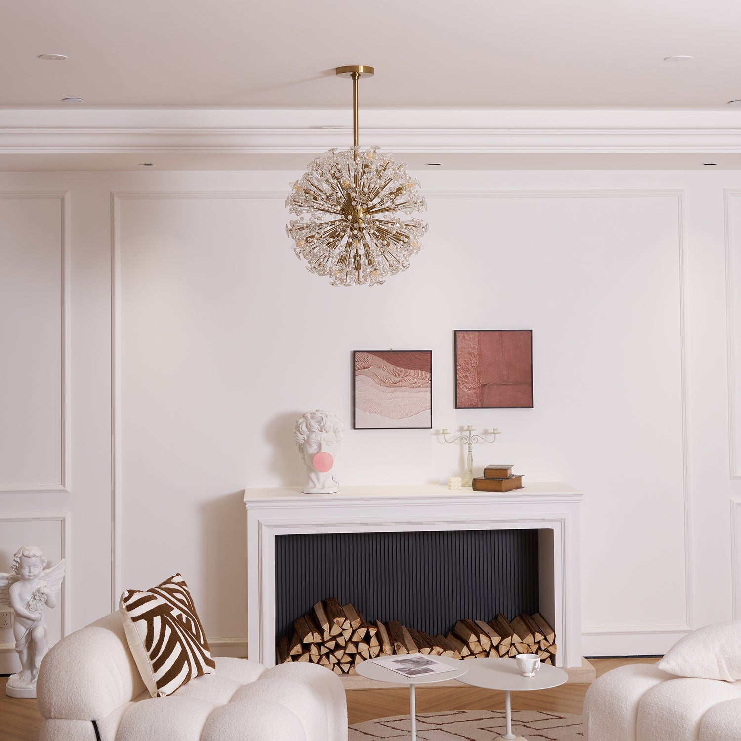 Aurora Chandelier Dickinson Gold Crystal Starburst - Blowlighting