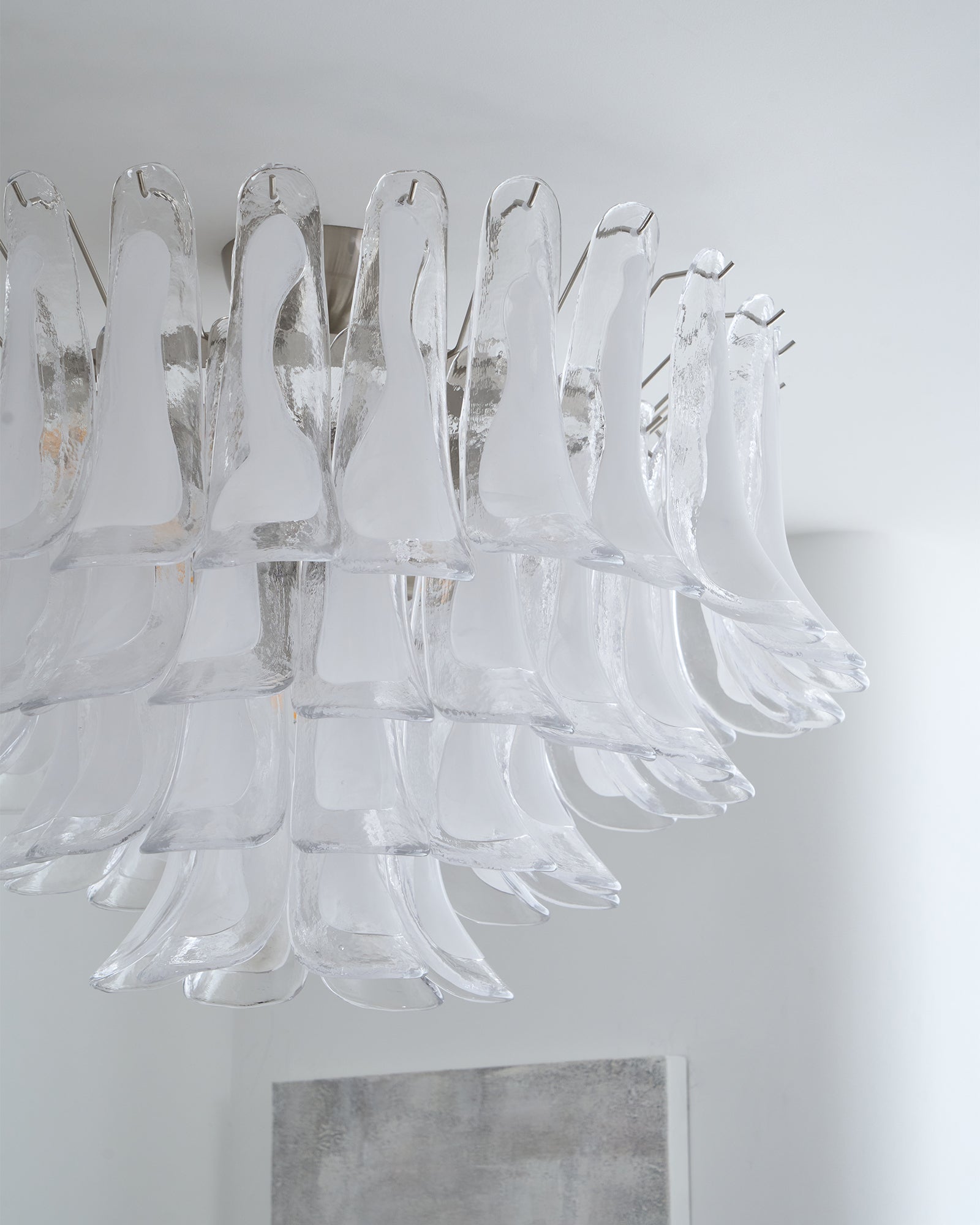 Aurora Ceiling Lamp Clear Glass Wave Layered Elegant - Blowlighting