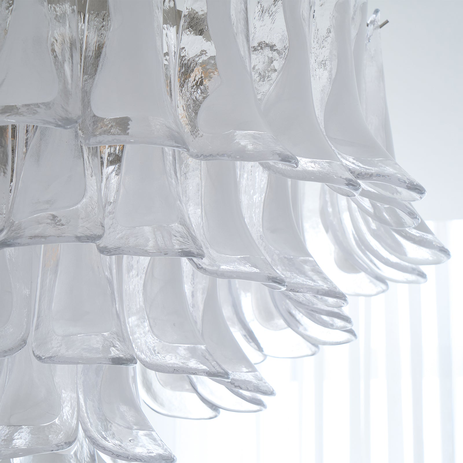 Aurora Ceiling Lamp Clear Glass Wave Layered Elegant - Blowlighting