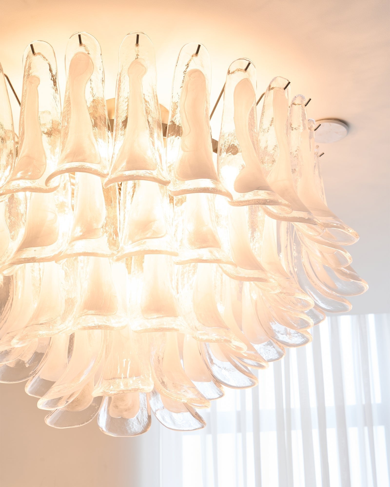 Aurora Ceiling Lamp Clear Glass Wave Layered Elegant - Blowlighting