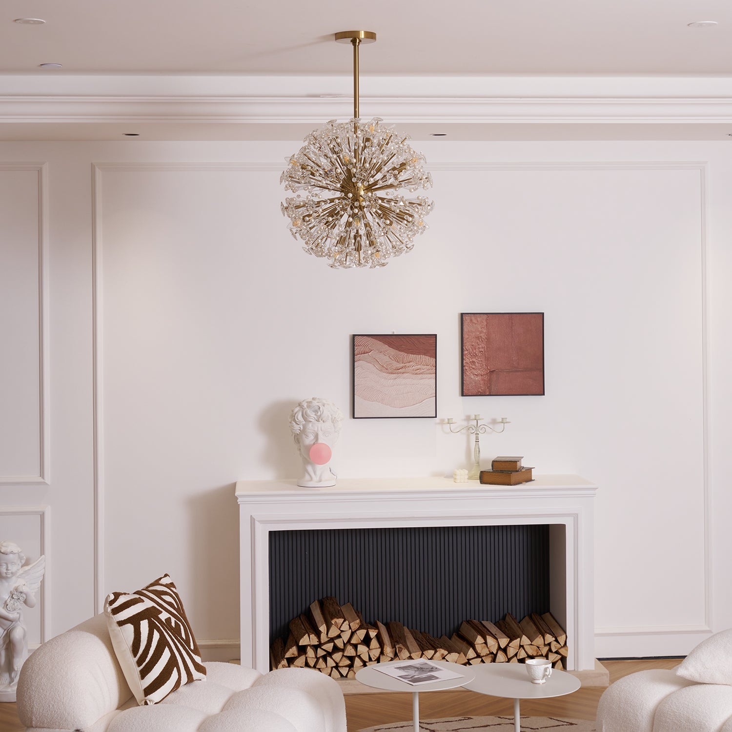 Aurora Chandelier Dickinson Gold Crystal Starburst - Blowlighting
