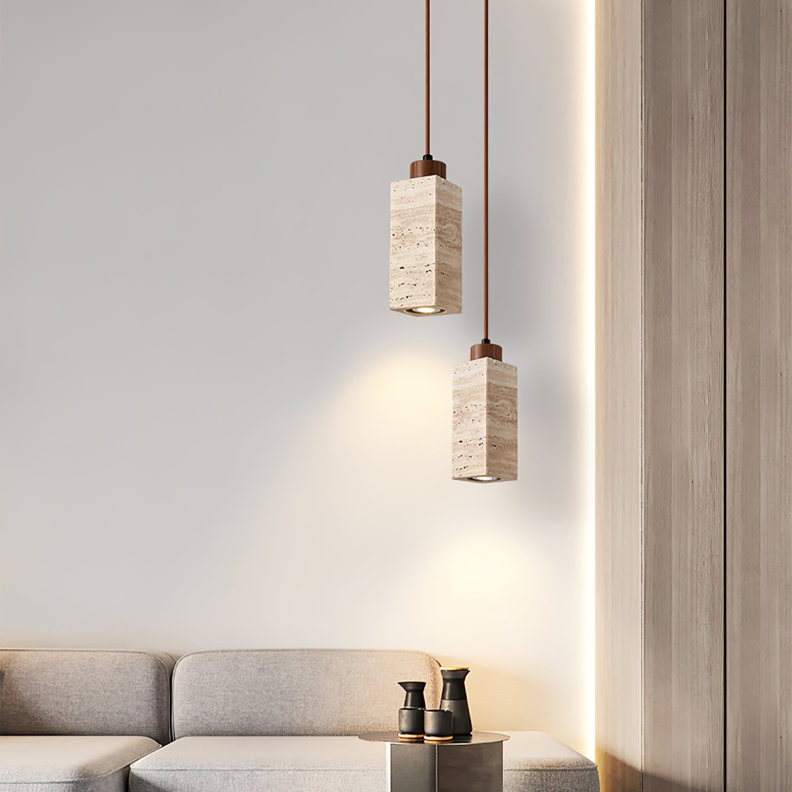 Avloris Travertine Pendant Light - Blowlighting