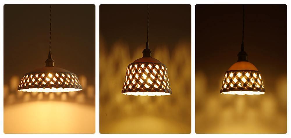 Openwork Ceramic Pendant Swag Light - Blowlighting