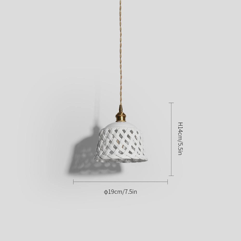 Openwork Ceramic Pendant Swag Light - Blowlighting