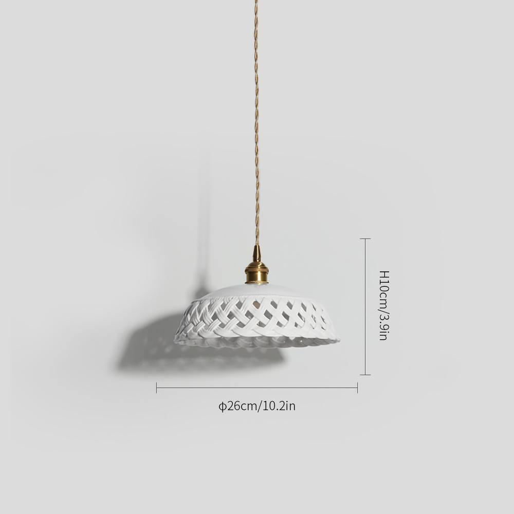 Openwork Ceramic Pendant Swag Light - Blowlighting
