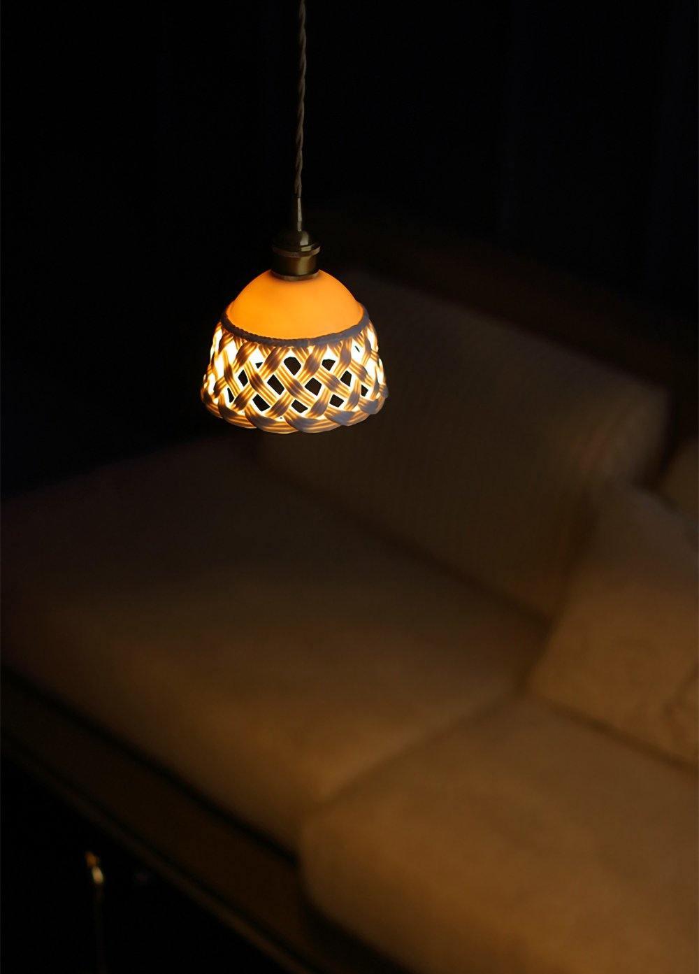 Openwork Ceramic Pendant Swag Light - Blowlighting