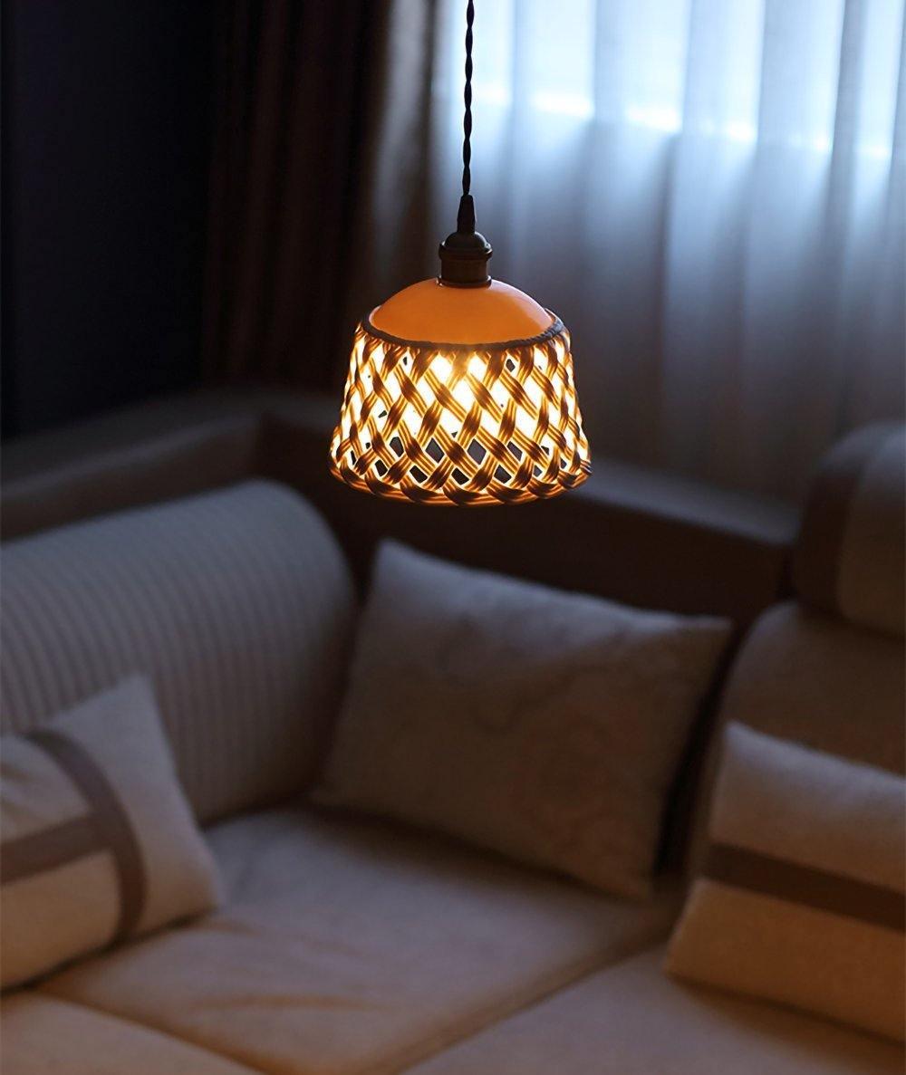 Openwork Ceramic Pendant Swag Light - Blowlighting