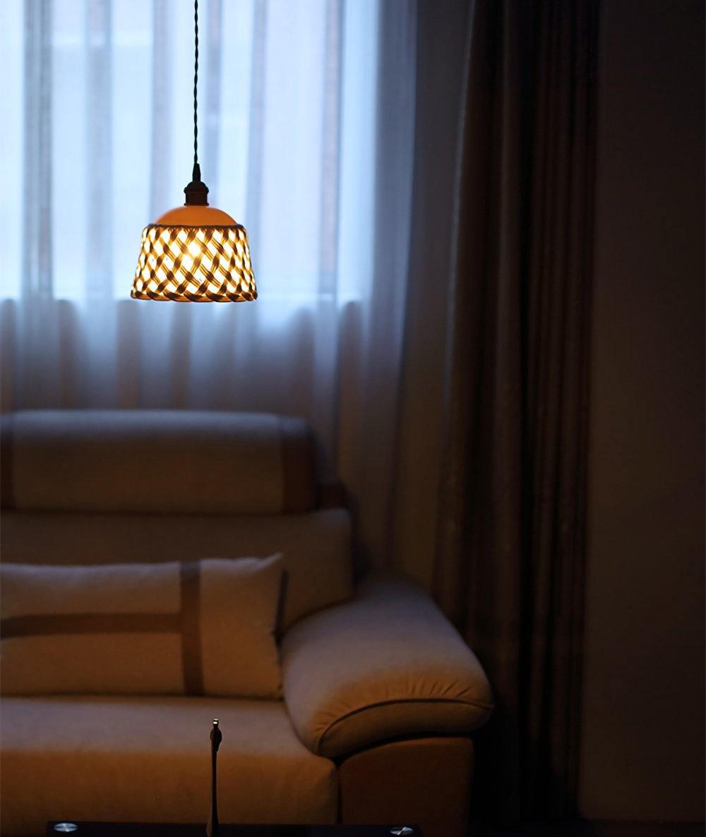 Openwork Ceramic Pendant Swag Light - Blowlighting