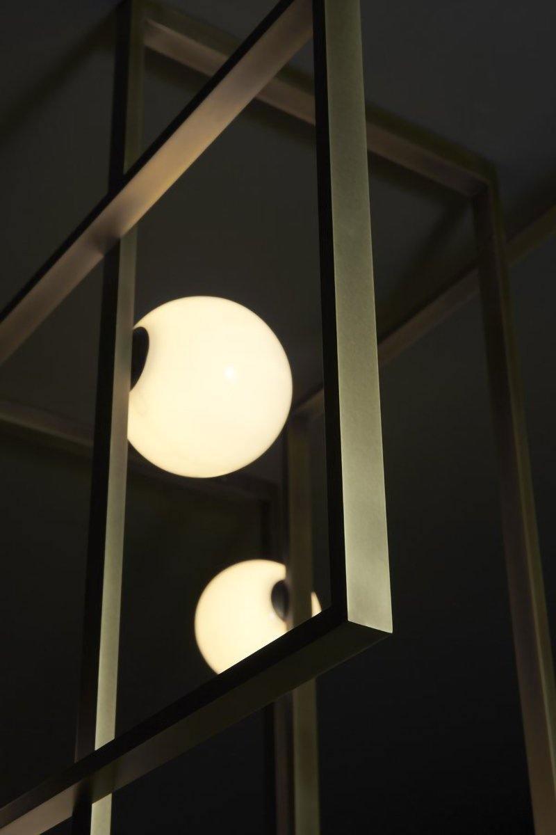 Lustra Chandelier Mondrian Glass Brass Geometric Modern - Blowlighting