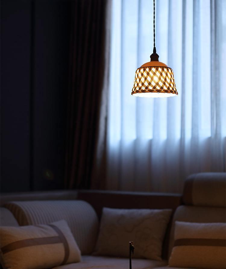 Openwork Ceramic Pendant Swag Light - Blowlighting