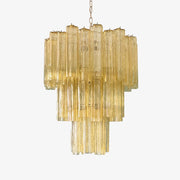 Aurora Chandelier Yellow Glass Tube Tiered Warm - Blowlighting