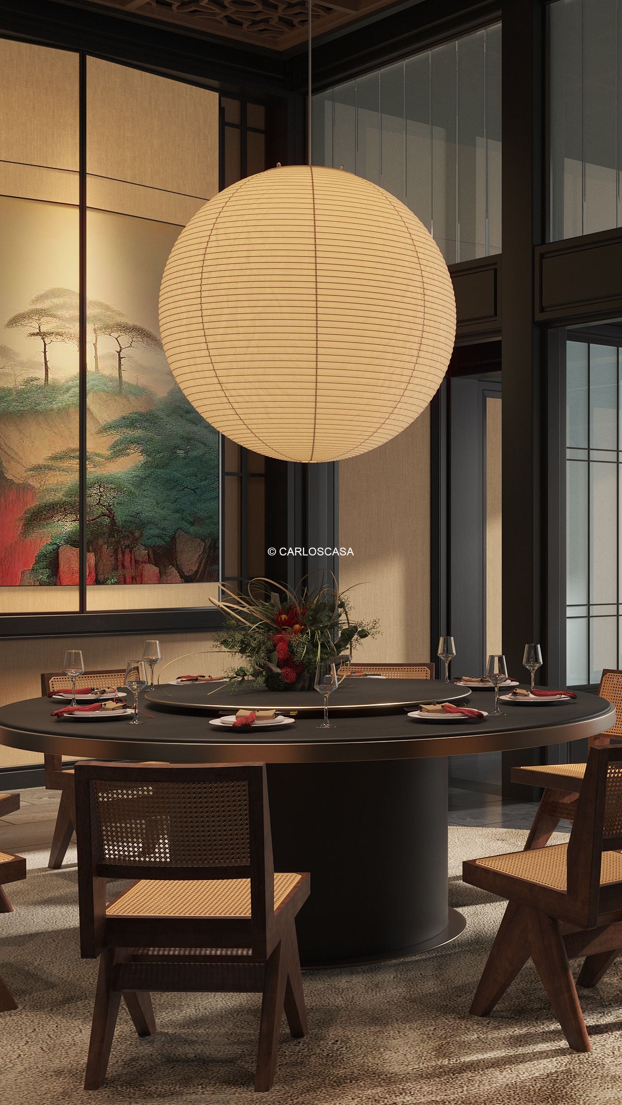 Washi Paper A Pendant Lamp - Blowlighting
