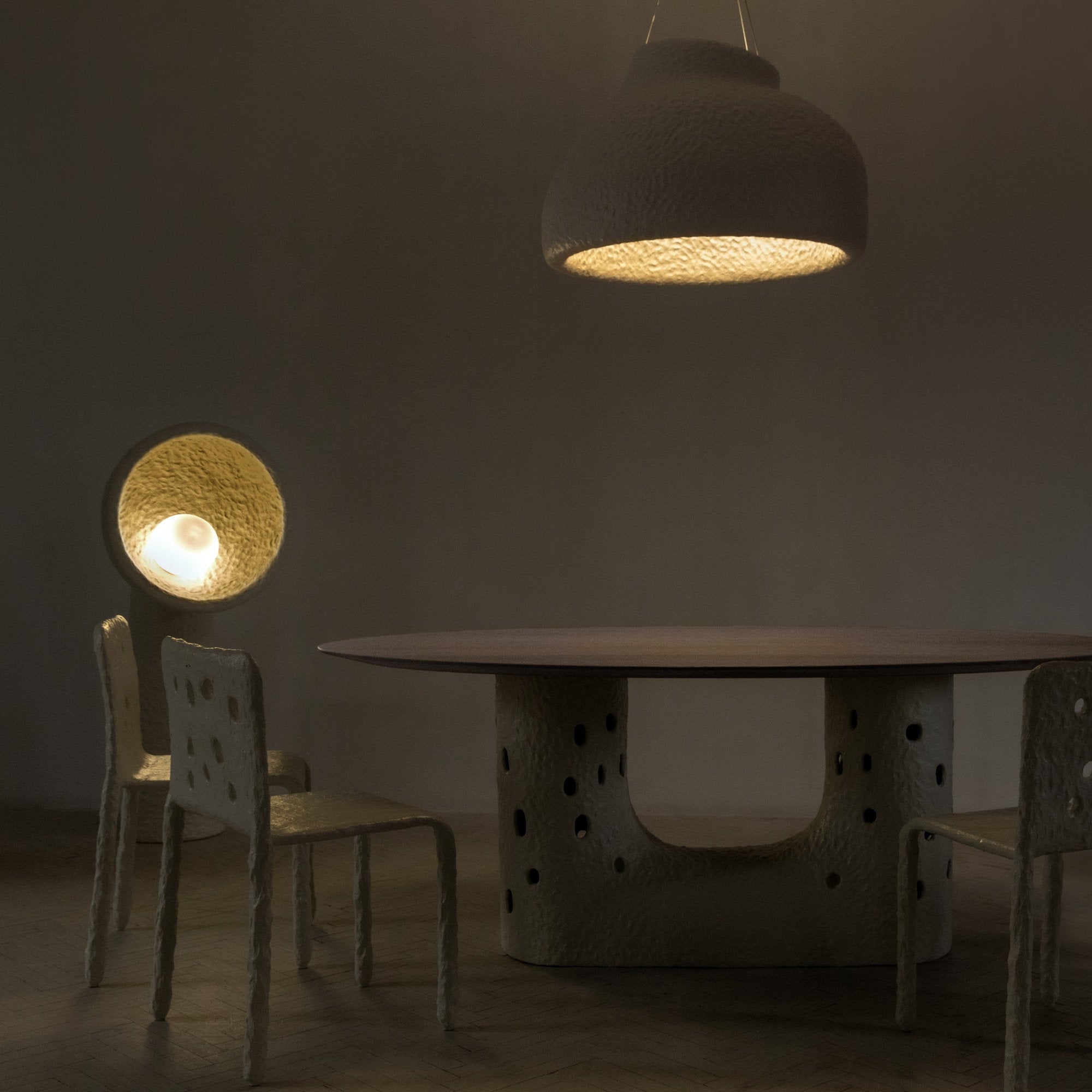 Ernionis Textured Ceramic Floor Lamp - Blowlighting