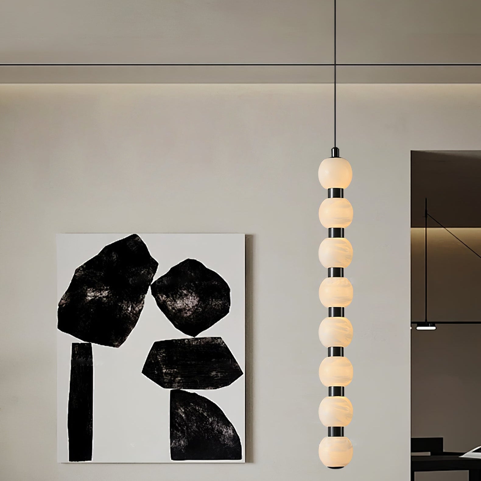 Lyra Modern Alabaster Pendant Light - Blowlighting