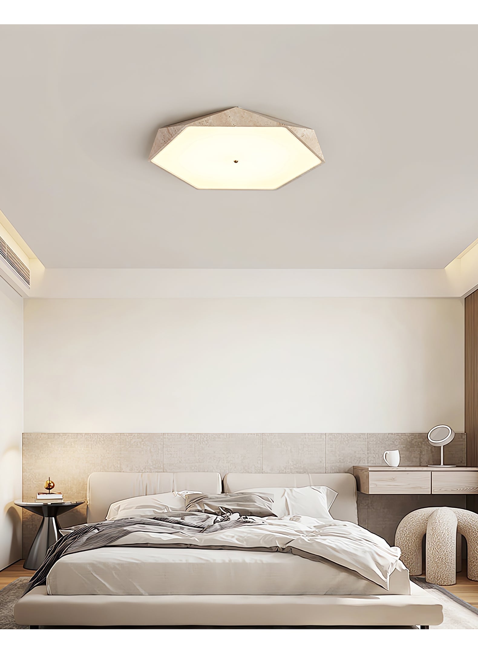 Hexagonal Travertine Ceiling Light - Blowlighting