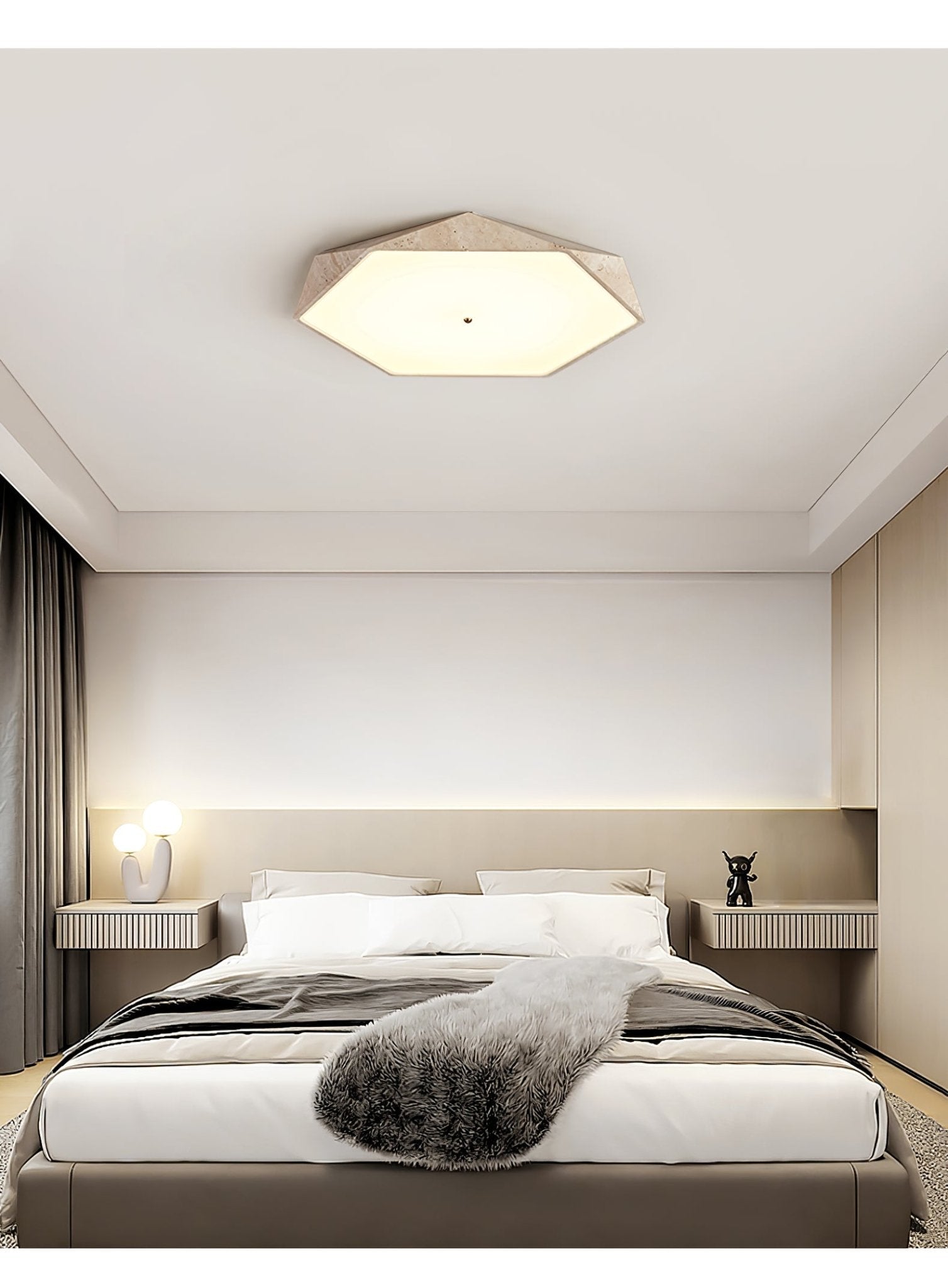 Hexagonal Travertine Ceiling Light - Blowlighting