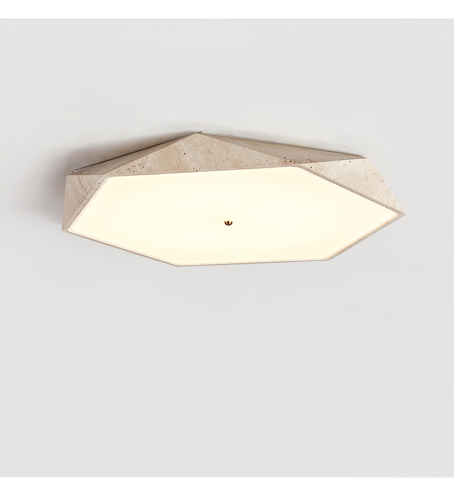 Hexagonal Travertine Ceiling Light - Blowlighting