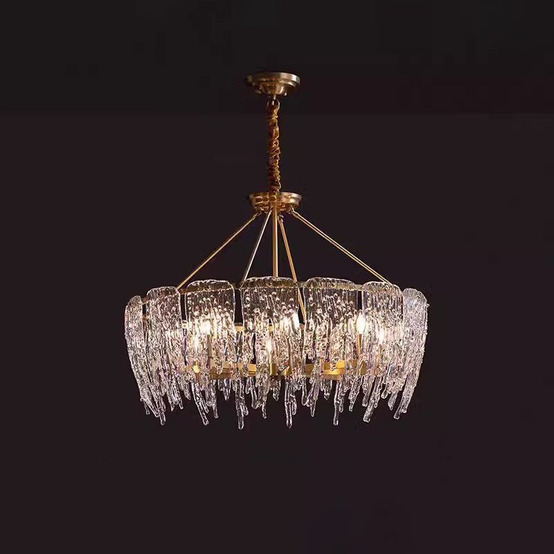 Cathaa Postmodern Luxury Rectangular Icicle Glass Crystal Chandelier - Blowlighting