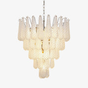 Aurora Chandelier Clear Murano Glass Dewdrop Layered - Blowlighting