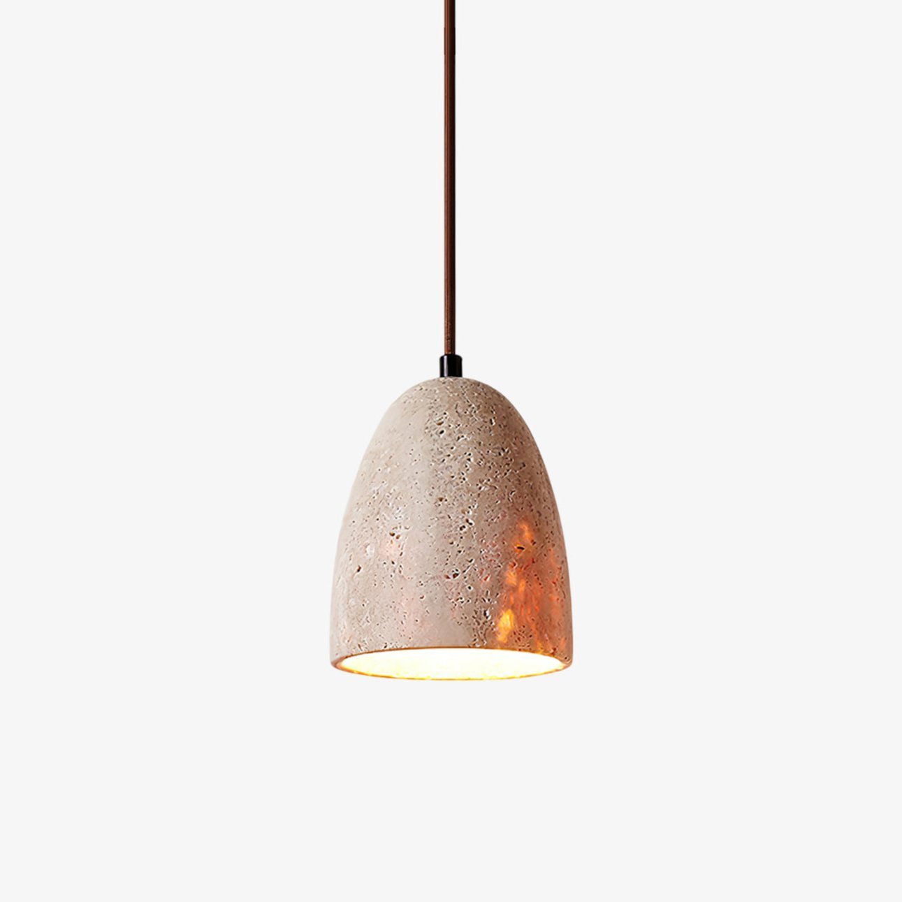 Evtheira Conical Travertine Pendant Light - Blowlighting