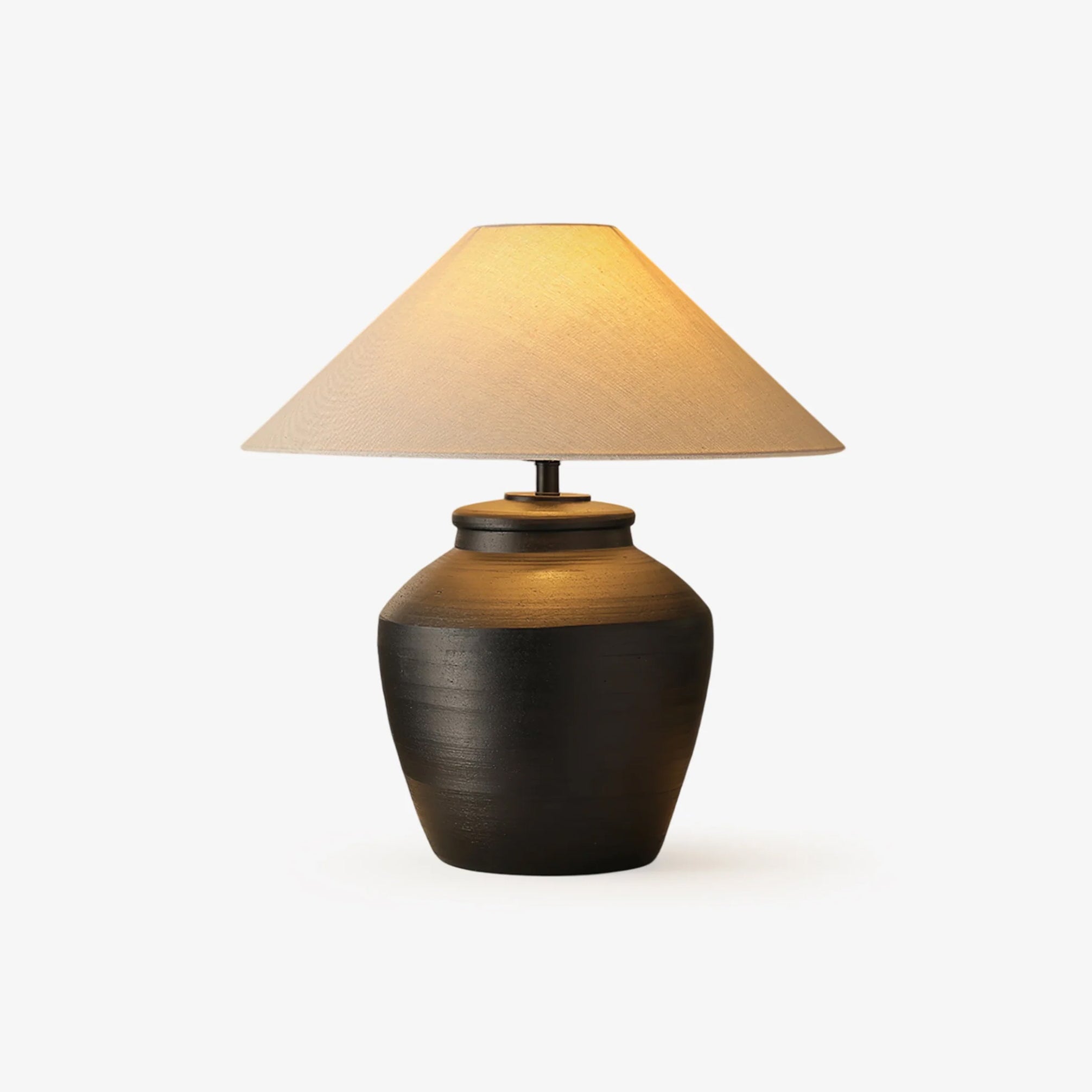 Rustic Black Ceramic Table Lamp - Blowlighting