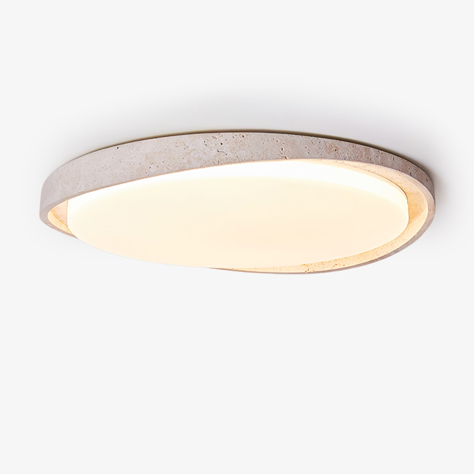 Vanoren Oval Frame Travertine Ceiling Light - Blowlighting
