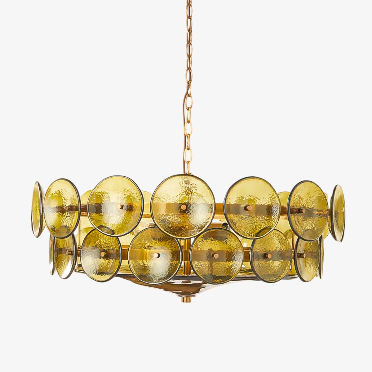 Aurora Chandelier Murano Glass Disc Vintage - Blowlighting