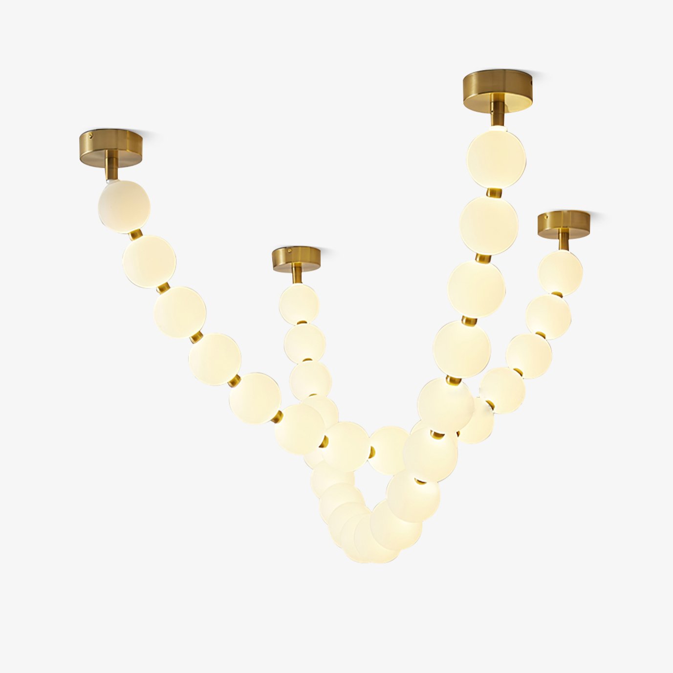 Pearl Glass Necklace Balls Chandelier - Blowlighting