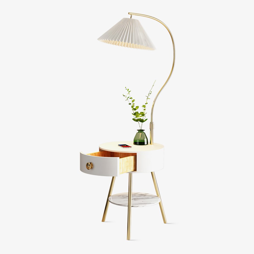 Pleated Nightstand Floor Light - Blowlighting