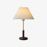 Pleated Walnut Table Lamp - Blowlighting