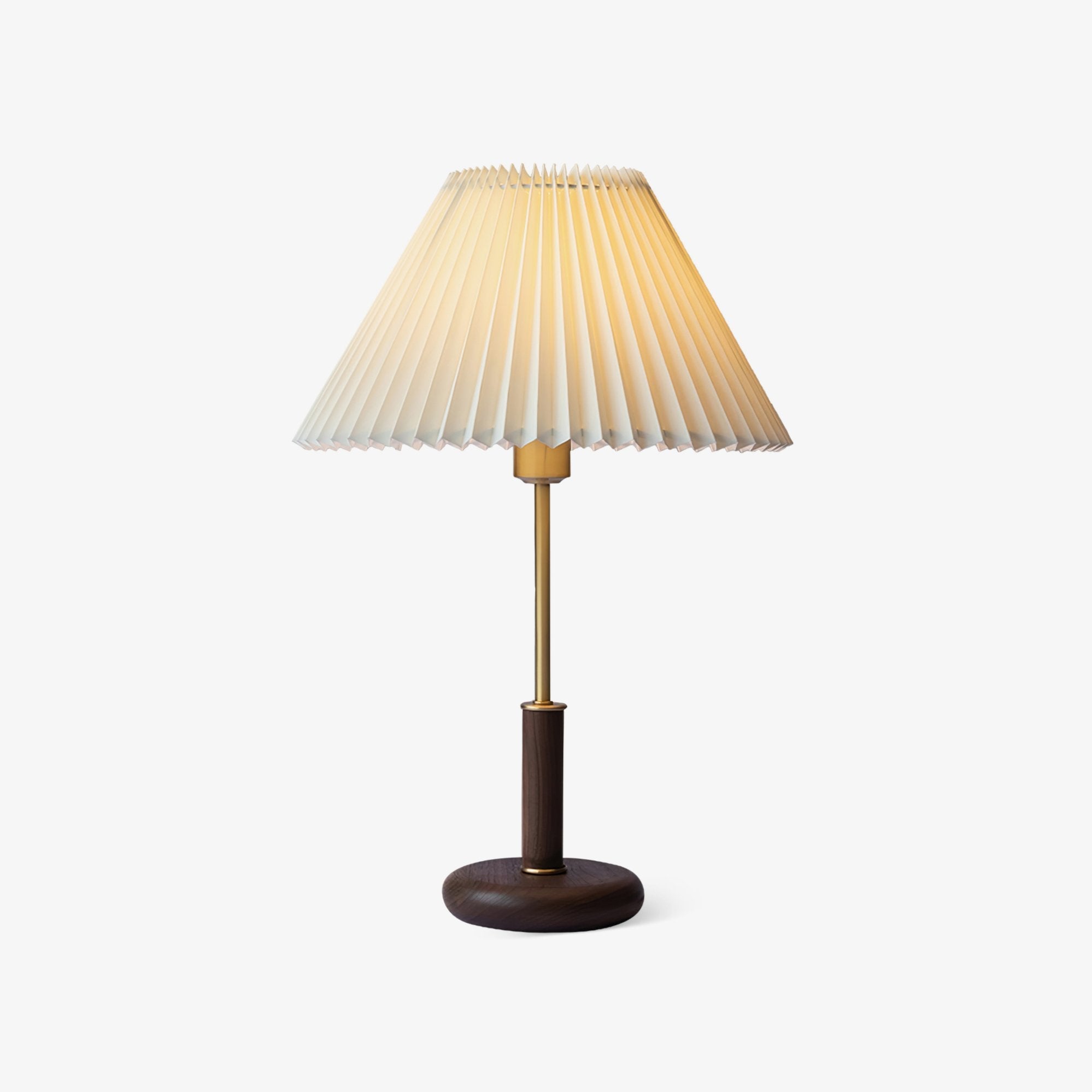 Pleated Walnut Table Lamp - Blowlighting